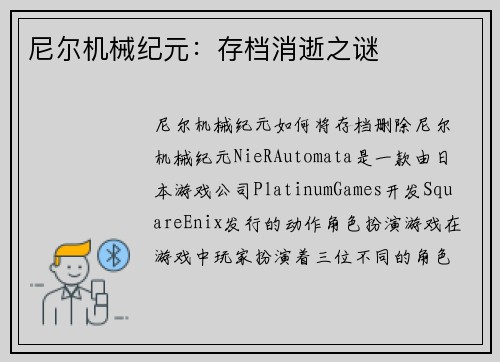 尼尔机械纪元：存档消逝之谜